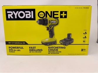 Ryobi ONE+ 18V Cordless 1/2 in. Drill/Driver Kit with (2) Compact Batteries and Charger