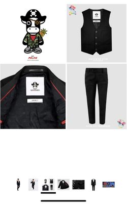 Black n Bianco Boys' First Class Slim Suits Black Size 14