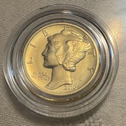 2016W GOLD Mercury Dime Centennial 