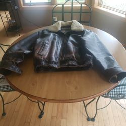 Men's Leather Bomber Jacket