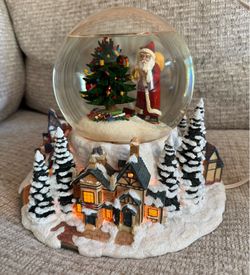 Spode Christmas Village San Francisco Music Box Company Water Globe Tree