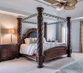 North shore king canopy bed deals