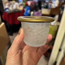Small Glass Votive Holders With Gold Trim 