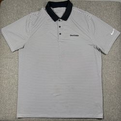 Nike Polo Shirt Men's Size XL Black White Golf 725520 010 Stripes Gold Strike  