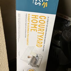 Full Cheeks Courtyard Rabbit Habitat - Includes Cage, Play Yard, Feeding & Cage Accessories