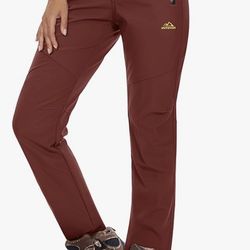 MEDIUM MAGCOMSEN Women's Fleece Lined Waterproof Insulated Snow Ski Pants Winter Warm Hiking Pants Outdoor Softshell