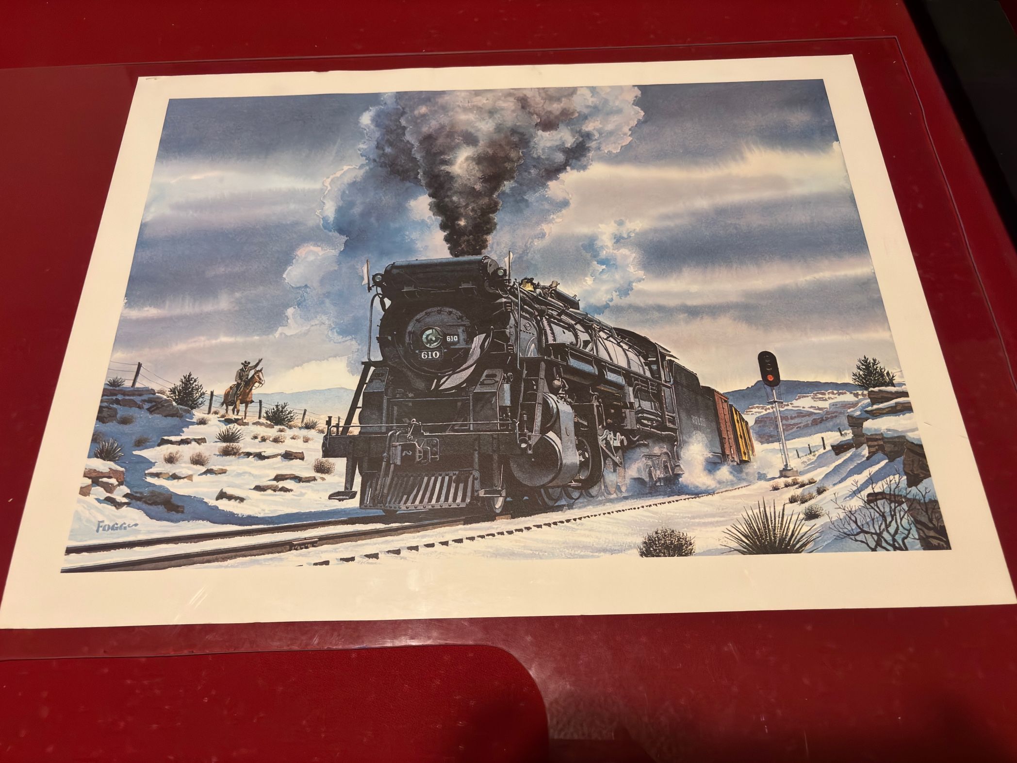 Vintage Howard Fogg Railroad Train Art Print