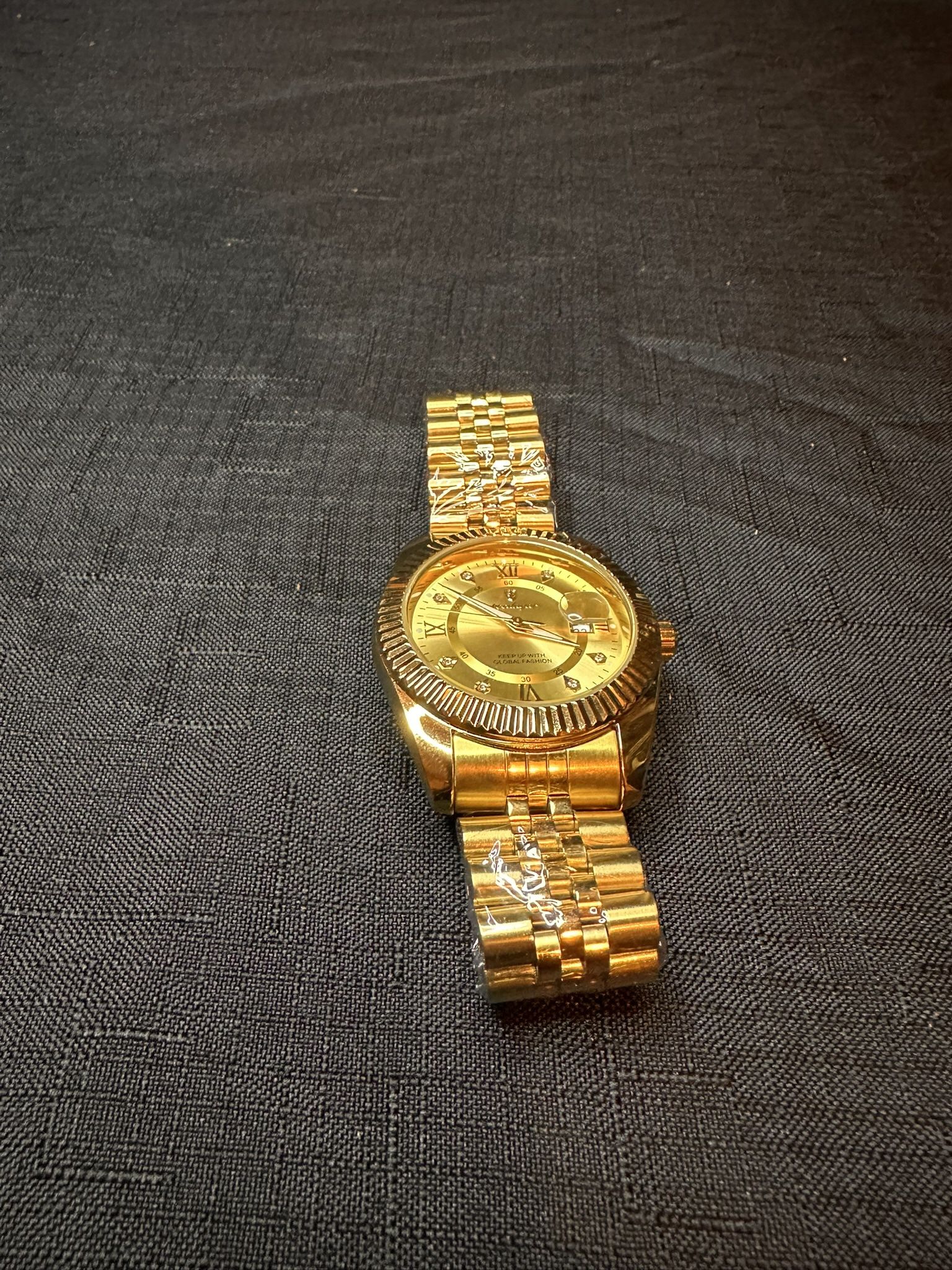 Gold Man Wristwatch Waterproof Luminous Men Quartz Watch Stainless Steel Strap Men's Watches
