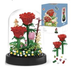 Flower Bouquets Building Sets, 596PCS Red Rose Flower Building.    (AB)