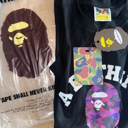 2022 BAPE Color Camo College Tee 'Black/Purple'
