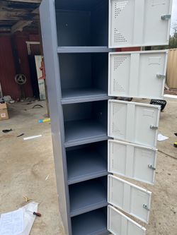 6-door vertical metal locker unit / casilleros (locker) metálica vertical de 6 puertas
