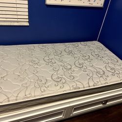 Twin Bed Frame with new mattress