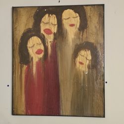 Oil On Canvas Art Found In The Attic 24"x20"