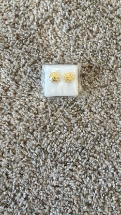 14k Iced Out Cookie Nugget Earrings
