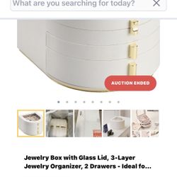 White Oval Jewelry Box-NEW
