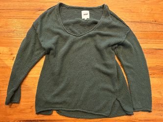 Aerie green textured long sleeve top size small