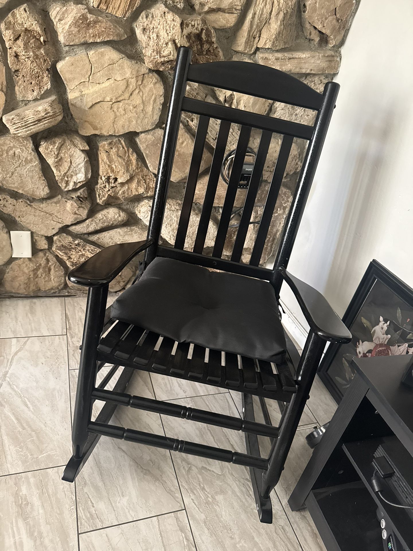 Black Wooden Rocking Chair