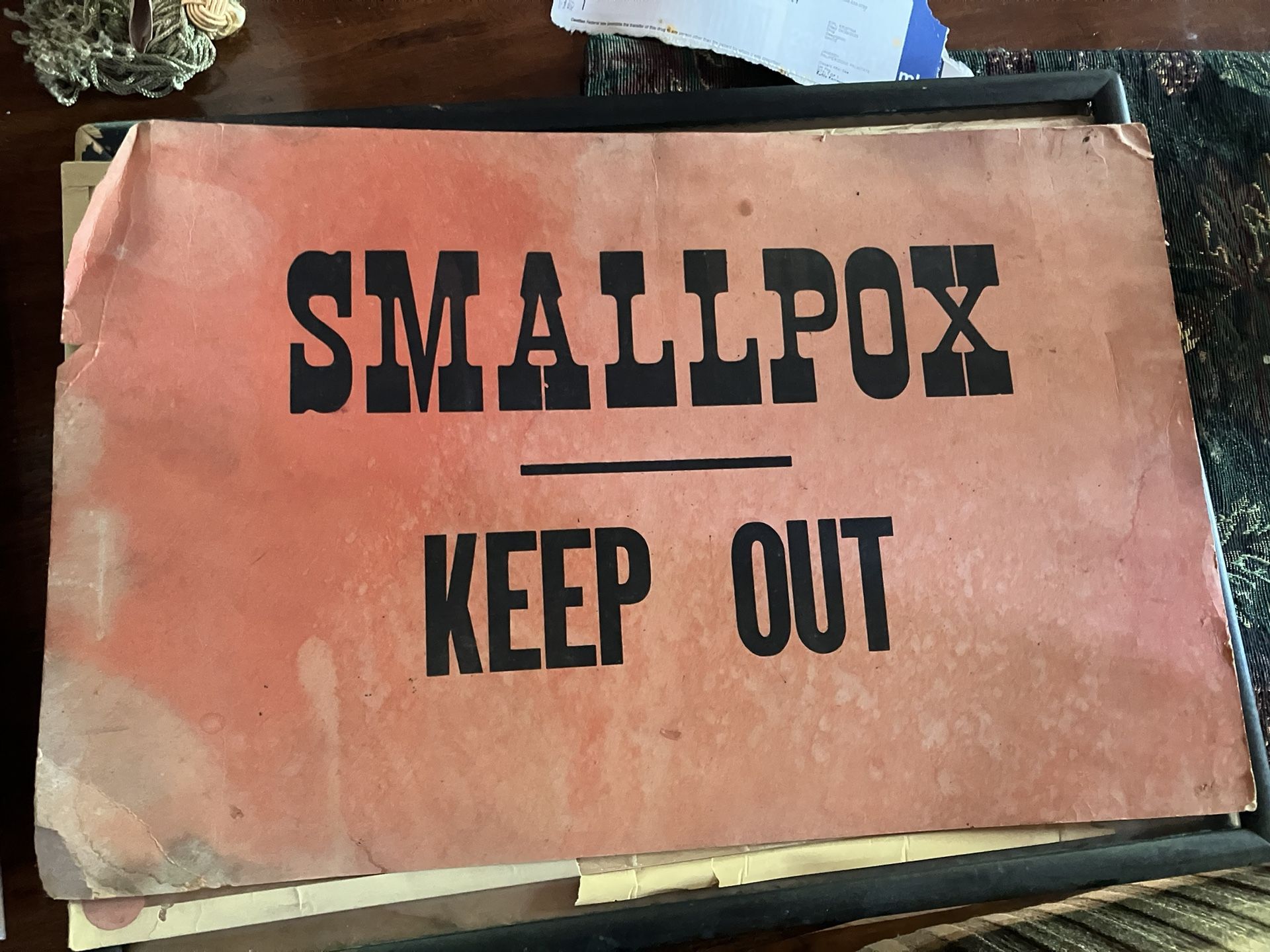 Vintage Quarantine Sign Set – Smallpox & Diphtheria (Public Health Memorabilia)