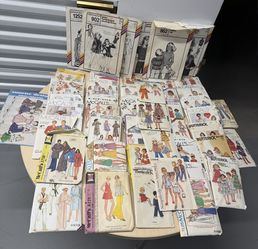 Big Lot of 45 (maybe a few more) Vintage Clothing Patterns-McCall’s, Simplicity, Butterick