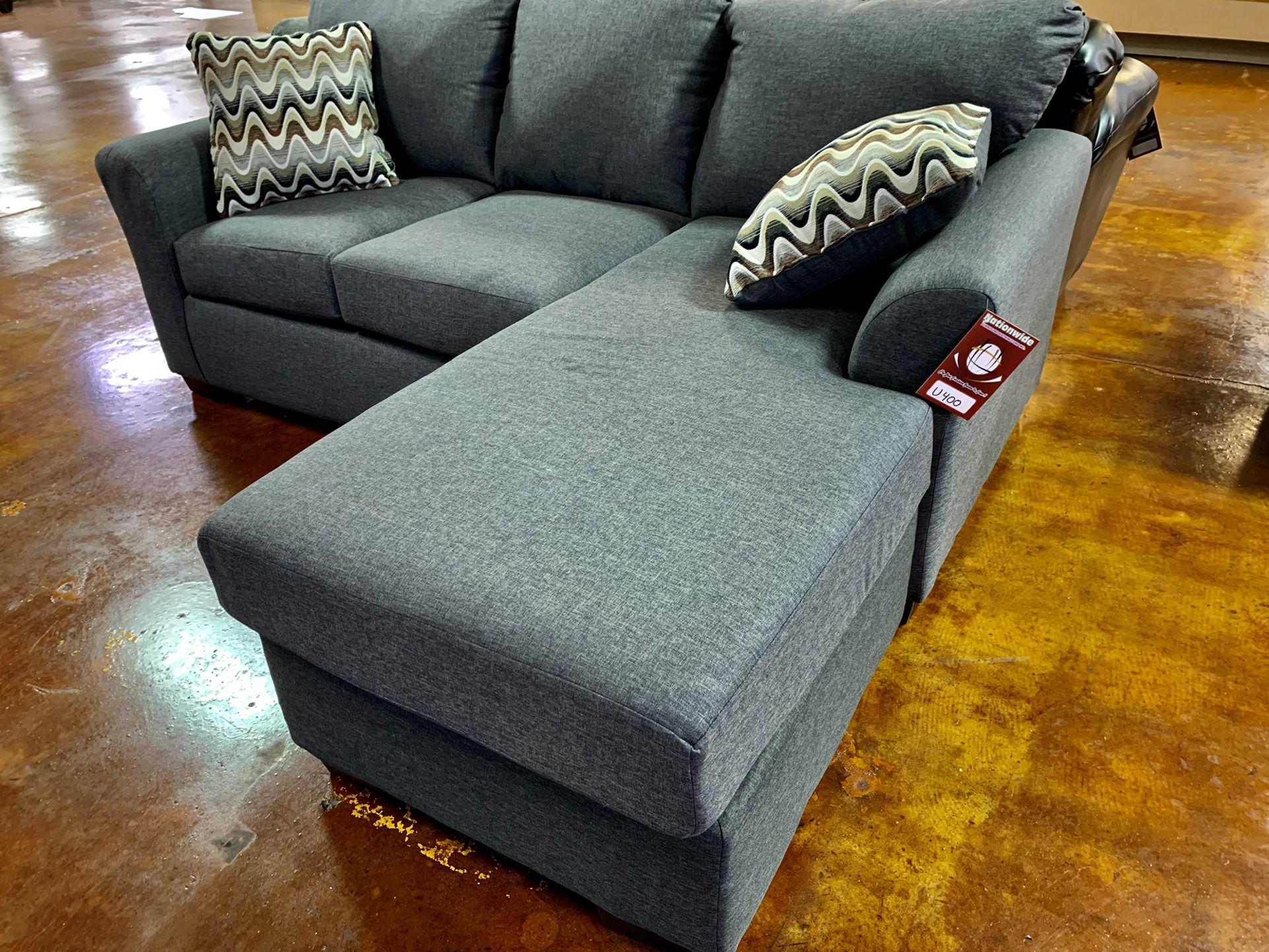 Grey Sectional Sofa With Reversible Chaise 