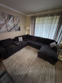 Large charcoal sectional sofa