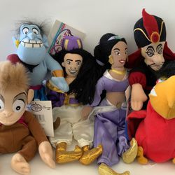 The Disney Store “Aladdin” Set Of Six Plush New