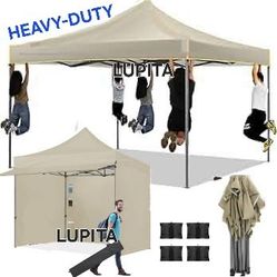 10x10 Pop Up Canopy Heavy Duty Party Tent with Removable Awning and Sidewalls, Easy Up Outdoor Wedding Commercial Canopy, Gazebo All Season Waterproof