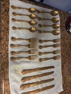Antique Gold 4 set silverware