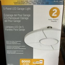 5 Panel Led Garage Light 2pk 8000