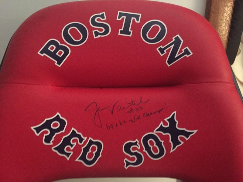 Jason varitek clubhouse chair signed with Steiner coa