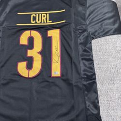 Kamren Curl Signed Autograph Custom Jersey - Washington Commanders - Beckett Coa