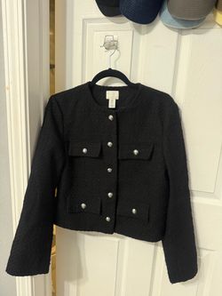 H&M Black Tweed Jacket – Expensive-Looking Rich Girl Fit ✨