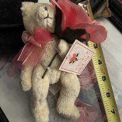 Jointed Teddy Bear With Rose