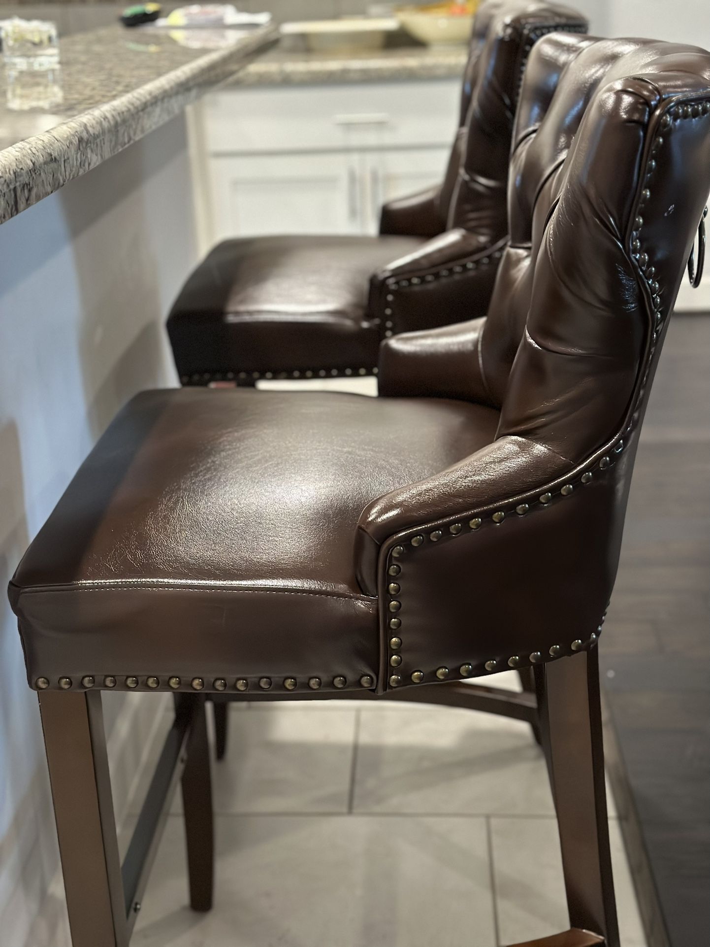 Bar Stool (Set Of 2) - 30” Tufted Wingback 