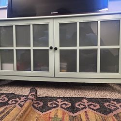 Pale Mint Green Entertainment Center TV Stand - Offers Welcome