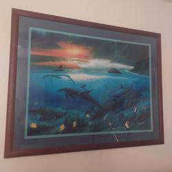 Ocean Picture And Mason Jar With Spout