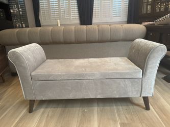 Gray Velour Bench