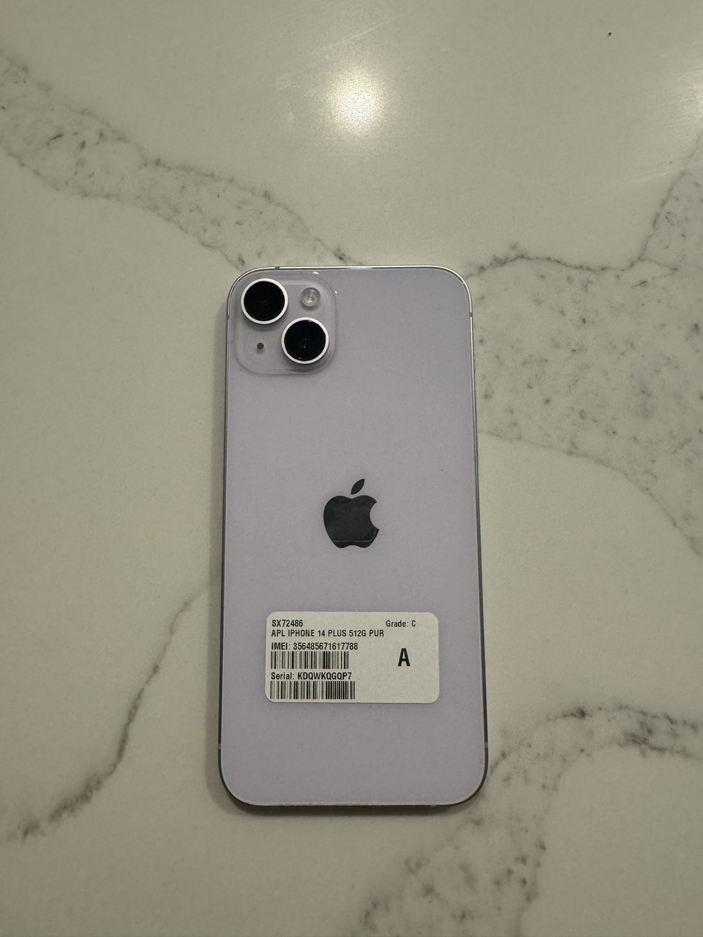 iPhone 14 Plus 512GB Purple Unlocked - Excellent condition