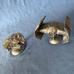 Star Wars Millennium Falcon & TIE Advanced x1 Pewter Miniatures