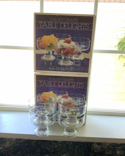 Vintage “COLONY CRAFTS Table Delights - Two 4 Pc. 4.8 Oz. Glass Footed Dessert Cups”