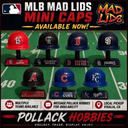 MLB Mad Lids Mini Caps Collectible Hats w/ Display Stands - Choose Team