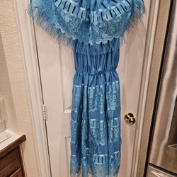 Beautiful Cinco De MAYO Mexican Blue Dress