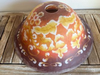 Vintage reverse paint glass shade