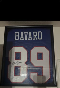 Mark Bavaro Signed New York Giants Jersey In Frame With Authenticity With jsa Coa