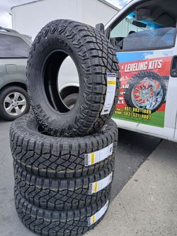 Chevrolet Silverado Tires New Goodyear Wrangler 285 70R17 $780 set of four install mount and balance 👌