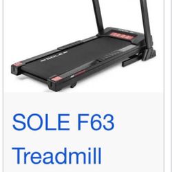 BRAND NEW IN BOX TREADMILL  With INCLINE SOLE F-63 