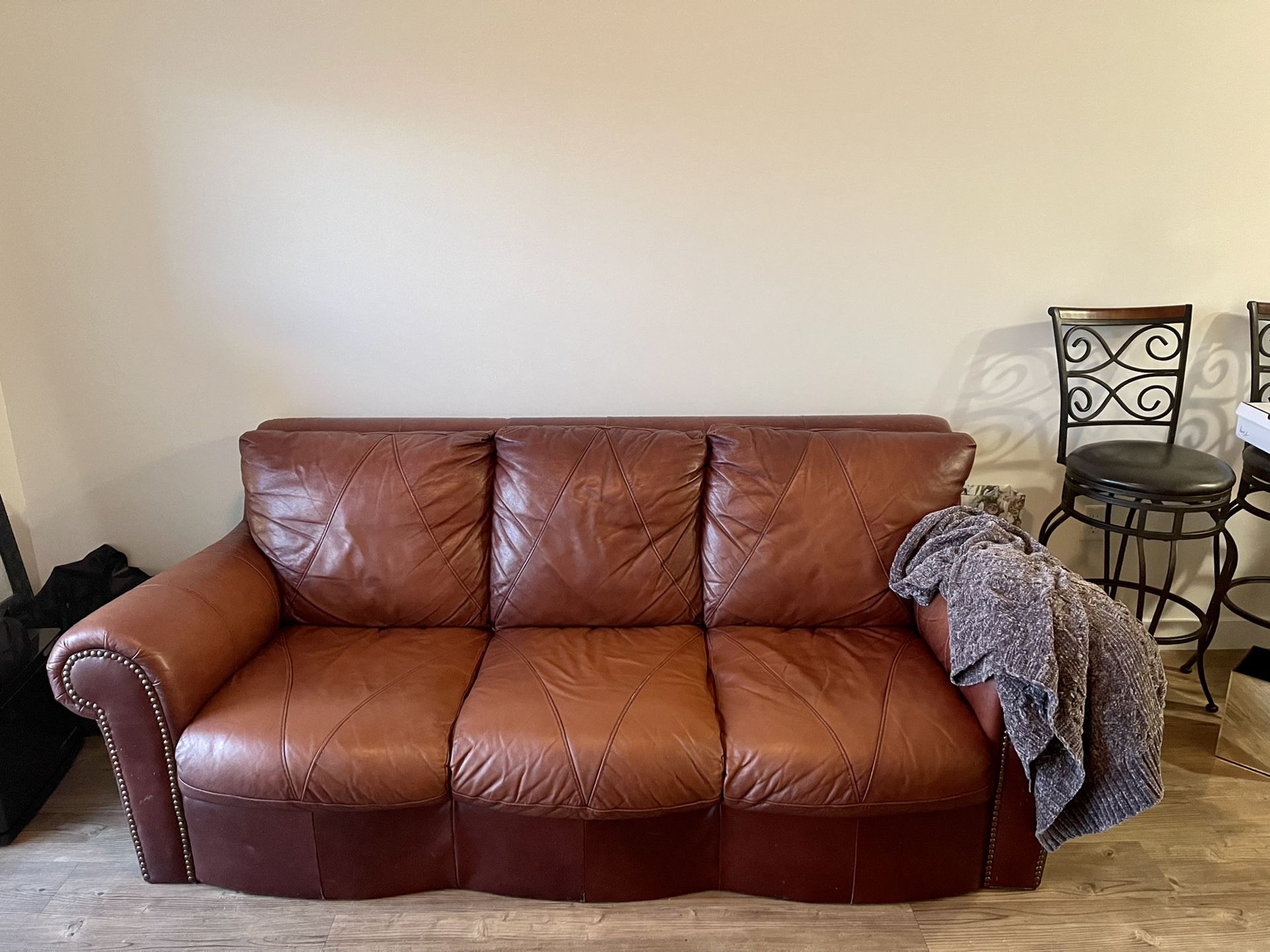 Leather Couch $90 Has Scratches 