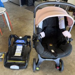 Doona Carseat and Stroller. Pink Cover