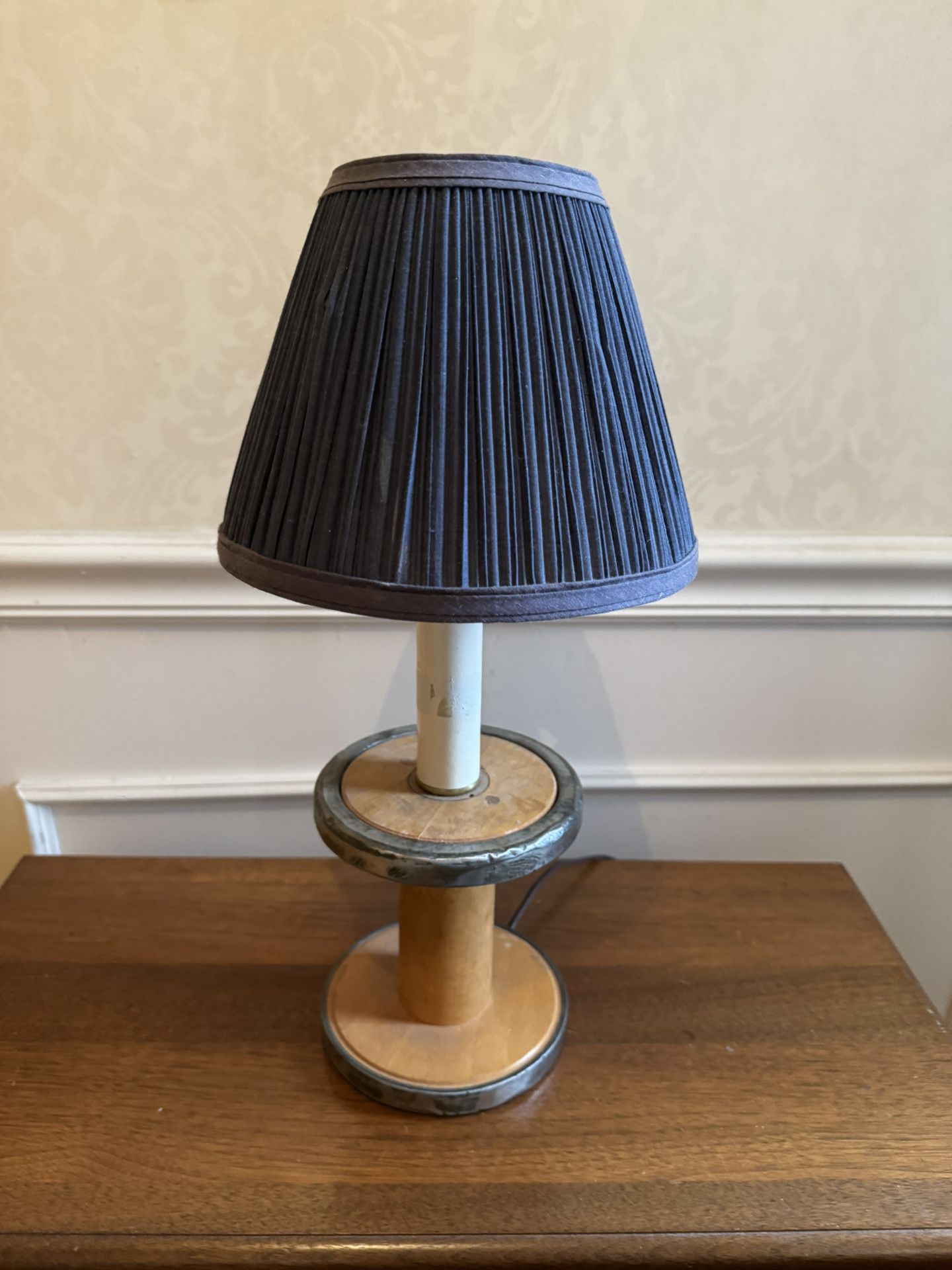 Unique Lamp For Dresser Or Stand- Antique Spool Vase