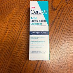  CeraVe Acne Clay to Foam Cleanser with Glycerin and Kaolin Clay 4 fl Oz NEW